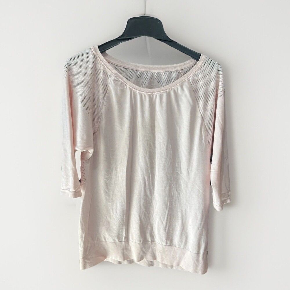Sweaty Betty London Blush Pink Seamless Long Sleeve Athletic Shirt Top Medium E